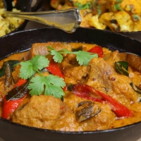Mildes indisches Lamm-Korma mit Mandeln, Kokos und frischen Kräutern – serviert bei India4U Bern